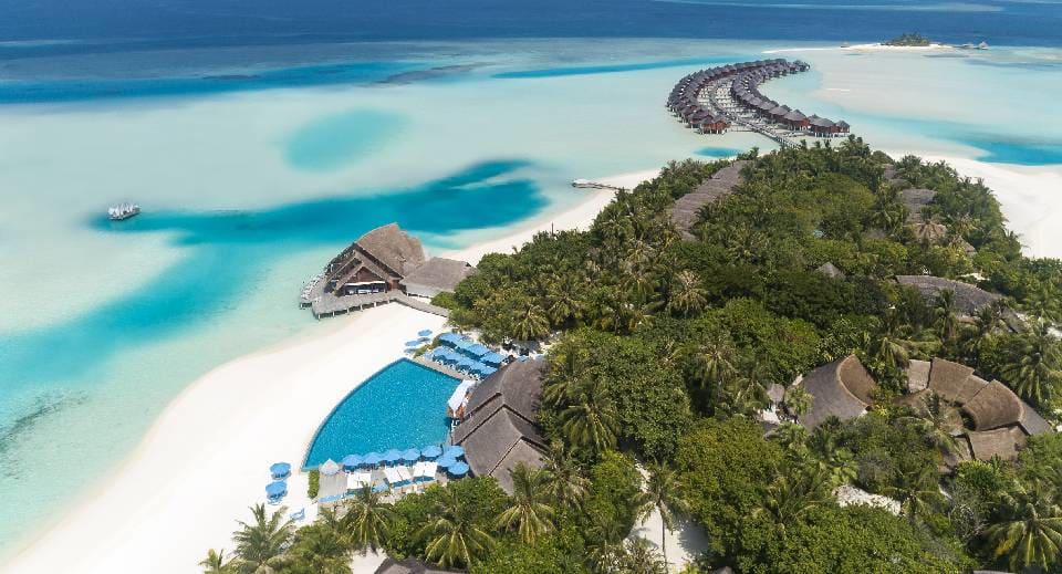 Anantara Dhigu Maldives Resort — 110-villa private-island resort in South Malé Atoll.